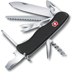 Couteau suisse Victorinox Outrider, avec 14 fonctions, avec tournevis Philips + ciseaux, 158 g, longueur 111 mm, couleur noire.