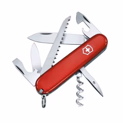 Victorinox Camper, Couteau à joint coulissant, Couteau multi-fonctions, Acier au carbone, Synthétique ABS, Rouge, Acier inoxy ...