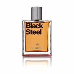 Victorinox Black Steel, Hommes, 100 ml, Flacon non réutilisable, Poivre noir, Gingembre, Swiss larch, Cuir, Amandier, Pin