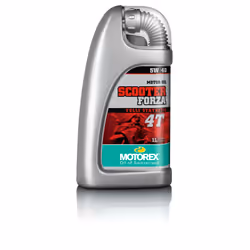Motorex SCOOTER FORZA 4T, 1 L, 5W-40, Eté/hiver, Moto, Moteur à essence à 4 temps, Gris