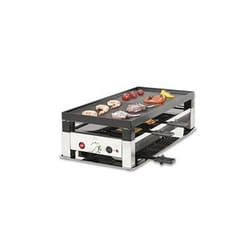 Solis Grill 5 in 1, Raclette/ Tischgrill/ Wok/ Crêpes/Pizza, 8 Personen, Edelstahl, Table Grill 5 in 1, Typ 790