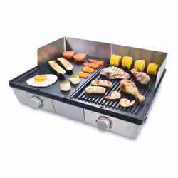 Sanyo Deli, 2200 W, Grill, Electrique, Dessus de table, Grille, Noir, Argent