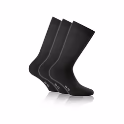Rohner Sport 3er Pack, Chaussettes Crew, Noir, Adulte, Unisexe, 43-46, Sportif