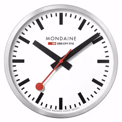 Mondaine A995.CLOCK.16SBB, Mur, Horloge à quartz, Cercle, Argent, Aluminium, 40 cm