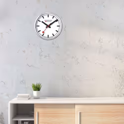 Mondaine A995.CLOCK.16SBB Horloge murale et de table Horloge à quartz Cercle Argent