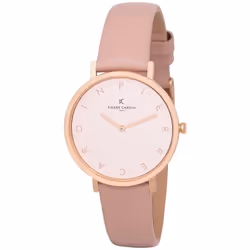 Montre Pierre Cardin Belleville Tribute CBV.1124 - Quartz Femme - Acier inoxydable - Cadran Rose - Bracelet Cuir