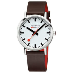Mondaine Classic Montre bracelet Unisexe Quartz Marron, Acier inoxydable Acier inoxydable