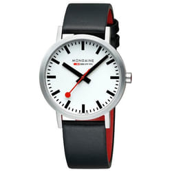 Mondaine Classic Montre bracelet Unisexe Quartz Noir, Acier inoxydable Acier inoxydable
