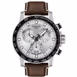 Montre Tissot Supersport Chrono T1256171603100 bracelet en cuir marron