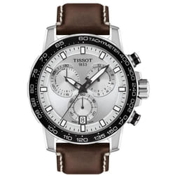 Montre Tissot Supersport Chrono T1256171603100 bracelet en cuir marron