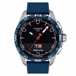 Tissot orologio smartwatch T-Touch Connect Solar blu T121.420.47.051.06