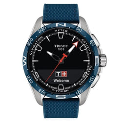 Tissot orologio smartwatch T-Touch Connect Solar blu T121.420.47.051.06