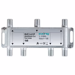 Axing BVE00601P1, Diviseur de câbles, 5 - 1218 MHz, Acier inoxydable, Femelle/Femelle, F, 142 mm