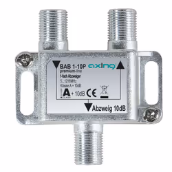 Axing BAB 1-10P, Diviseur de câbles, 5 - 1218 MHz, Gris, A, 10 dB, F