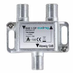 Axing BAB 1-12P, Diviseur de câbles, 5 - 1218 MHz, Gris, A, 12 dB, F