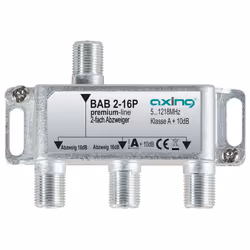 Axing BAB 2-16P, Diviseur de câbles, 5 - 1218 MHz, Gris, A, 16 dB, F