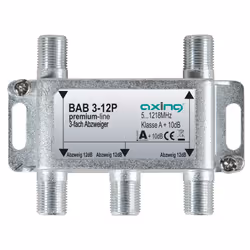 Axing BAB 3-12P, Diviseur de câbles, 5 - 1218 MHz, Gris, A, 12 dB, F