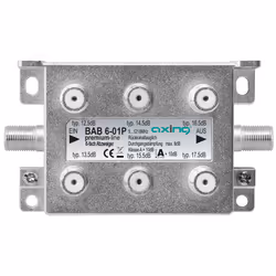 Axing BAB 6-01P, Diviseur de câbles, 5 - 1218 MHz, Gris, A, F, 93 mm