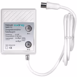 Axing TVS 8-01, 2,5 W, 0.047 - 0.826 GHz, 230 V, 50 Hz, 60 x 90 x 90 mm, 1 x IEC-female 2 x IEC-male