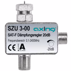 Axing SZU 3-00, 0,0001 - 2,4 GHz, 20 dB, Argent, F-female/F-male, Aluminium