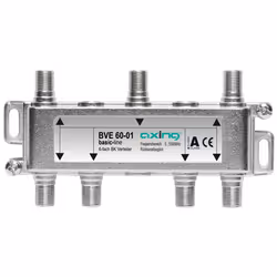 Axing BVE 60-01, Diviseur de câbles, 5 - 1006 MHz, Argent, F, 125 mm, 20 mm