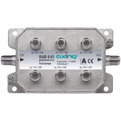 Axing BAB 6-01, Diviseur de câbles, 5 - 1006 MHz, Gris, Mâle, A, F