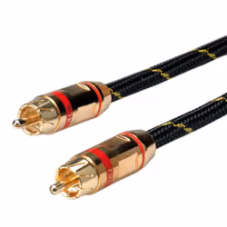 ROLINE GOLD Câble de raccordement RCA simplex M / M, rouge 2,5m, 2,5 m, RCA, RCA, Mâle, Mâle, Or
