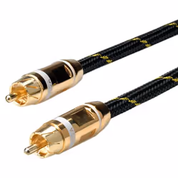ROLINE GOLD Câble de raccordement RCA simplex M / M, blanc 5,0m, 5 m, RCA, RCA, Mâle, Mâle, Or