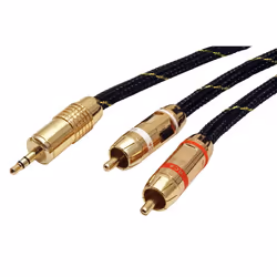 ROLINE GOLD Câble audio 3,5mm Stéréo - 2x RCA, M / M 10,0m