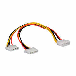 ROLINE Câble en Y 4 pôles pour disques et disquettes, 0,3 m, Molex (4-pin), 2 x Molex (4-pin), Mâle, Femelle, Noir, Rouge, Bl ...