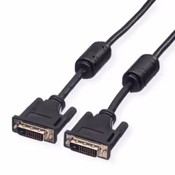 ROLINE Câble DVI pour écran, M-M, (24+1) dual link 7,5 m, 7,5 m, DVI-D, DVI-D, Mâle, Mâle, Noir