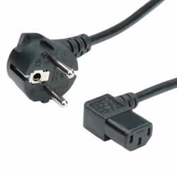 ROLINE Câble d'alimentation, noir, coudé à 90°, 1,8 m, CEE7/7, Coupleur C13, 250 V, 10 A