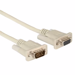 ROLINE Câble pour écran HD15 F - HD15 M A-B 6,0m, 6 m, VGA (D-Sub), VGA (D-Sub), Mâle, Femelle, Gris