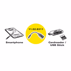 ROLINE Câble USB 2.0, USB A femellle - Micro USB B mâle, OTG 0,15 m