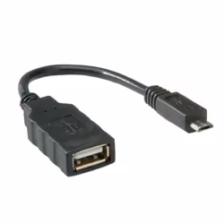 ROLINE Câble USB 2.0, USB A femellle - Micro USB B mâle, OTG 0,15 m