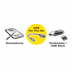 ROLINE Câble USB 2.0, USB A femellle - Micro USB B mâle, OTG 0,15 m - Vue supplémentaire 4