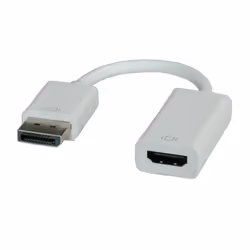 ROLINE Adaptateur DisplayPort - HDMI, DP M-HDMI F, 0,15 m, DisplayPort, HDMI Type A (Standard), Mâle, Femelle, Blanc