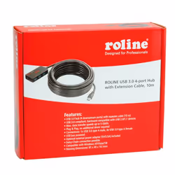 ROLINE Hub USB 3.0 4 ports avec Repeater 10m