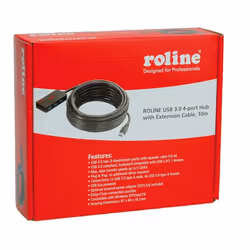 ROLINE Hub USB 3.0 4 ports avec Repeater 10m