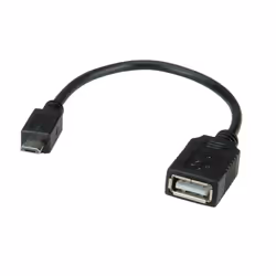 Value Câble USB 2.0, USB A femellle - Micro USB B mâle, OTG 0,15 m, 0,15 m, USB A, Micro-USB B, USB 2.0, Mâle/Femelle, Noir