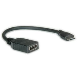 ROLINE Câble HDMI High Speed avec Ethernet, HDMI F - Mini HDMI M 0,15m