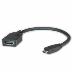 ROLINE Câble HDMI High Speed avec Ethernet, HDMI F - Micro HDMI M 0,15m, 0,15 m, HDMI Type A (Standard), HDMI Type D (Micro), ...