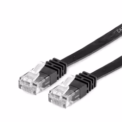 Value Cordon Cat.6 UTP plat noir 0,5m, 0,5 m, Cat6, U/FTP (STP), RJ-45, RJ-45