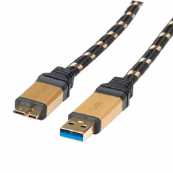 ROLINE GOLD Câble USB 3.0, type A-Micro B, M/M 0,8m, 0,8 m, USB A, Micro-USB B, USB 3.2 Gen 1 (3.1 Gen 1), Mâle/Mâle, Noir, O ...