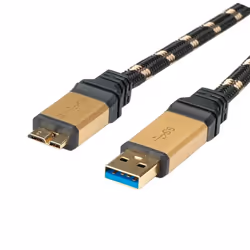 ROLINE GOLD Câble USB 3.0, type A-Micro B, M/M 0,8m