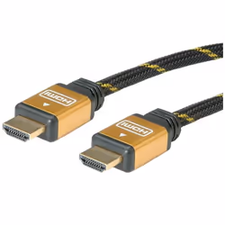 ROLINE GOLD Câble HDMI High Speed avec Ethernet, M-M 20m, 20 m, HDMI Type A (Standard), HDMI Type A (Standard), Noir, Or