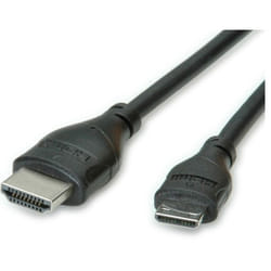 ROLINE Câble HDMI High Speed avec Ethernet, HDMI M - Mini HDMI M 0,8m