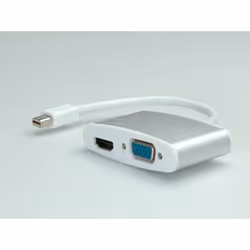 ROLINE Adaptateur Mini DisplayPort - HDMI/VGA 4K2K, 0,1 m, Mini DisplayPort, HDMI + VGA (D-Sub), Mâle, Femelle, Argent