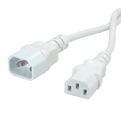 Value 19.99.1516-50 câble électrique Blanc 1,8 m Coupleur C14 Coupleur C13