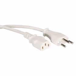 Value Netzkabel T12 auf C13, weiss 1,8m, 1,8 mm